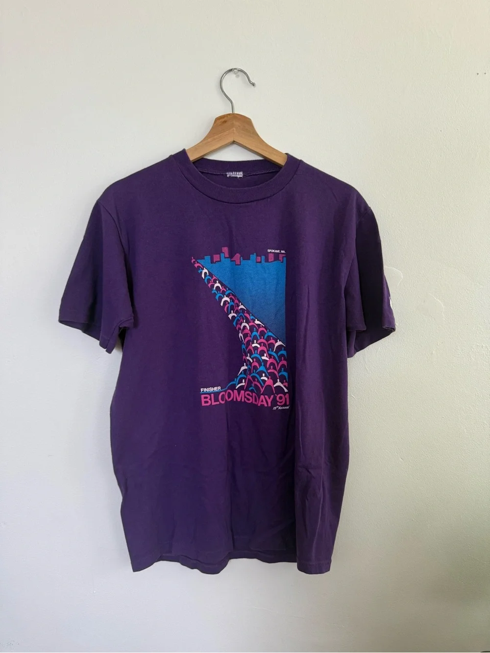 Vintage 1991 Bloomsday Purple Graphic Tee - single stitch t-shirt